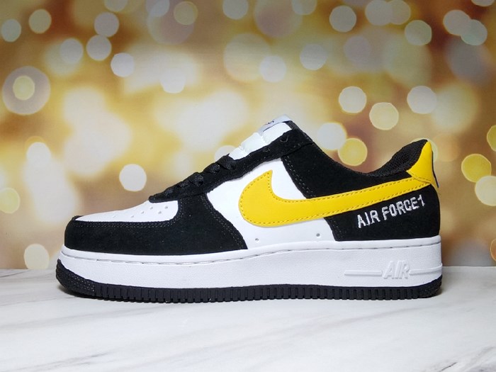 Women's Air Force 1 White/Black/Yellow Shoes 173